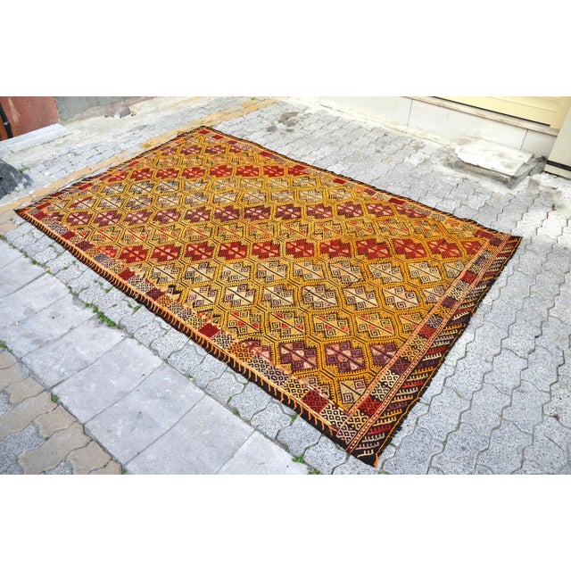 1960s Anatolian Floor Kilim Rug For Sale - Image 4 of 11