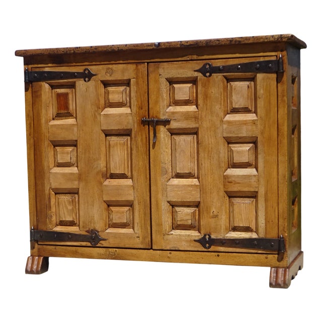 Tuscan Oak and Walnut 2-Door Sideboard For Sale