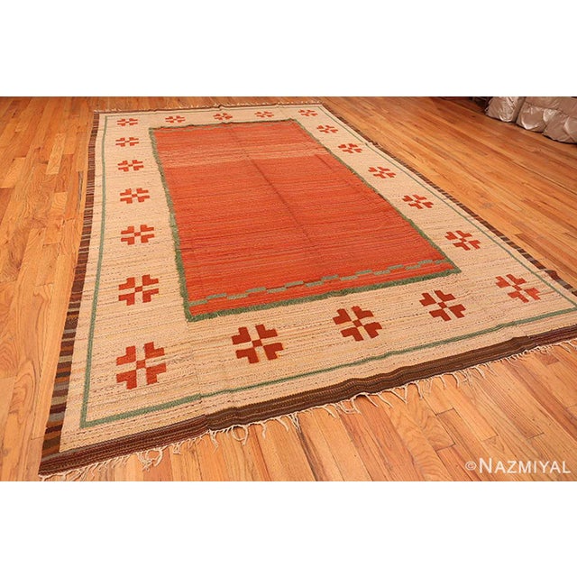 Vintage Scandinavian Swedish Kilim, Country of Origin: Sweden, Circa Date: Mid-Century