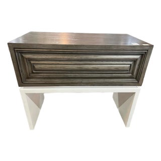 Bernhardt Single Drawer Gray and White Nightstand For Sale