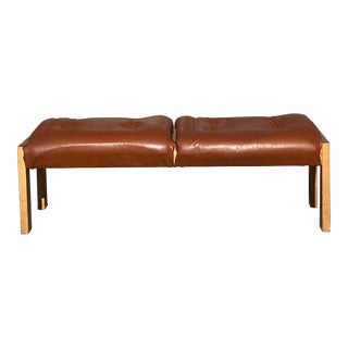 Danish Oak Upholstered Bench For Sale