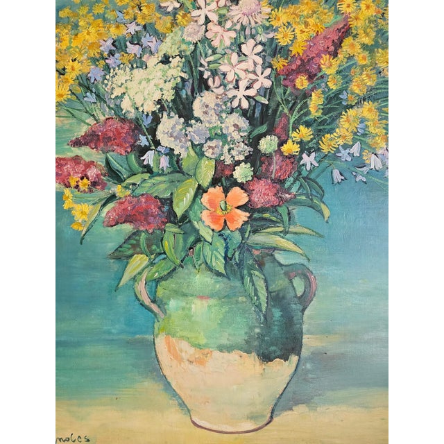 A vintage French oil painting signed by A.Vignoles (Andre Vignoles 1920-2017), a prominent French Post Modern...