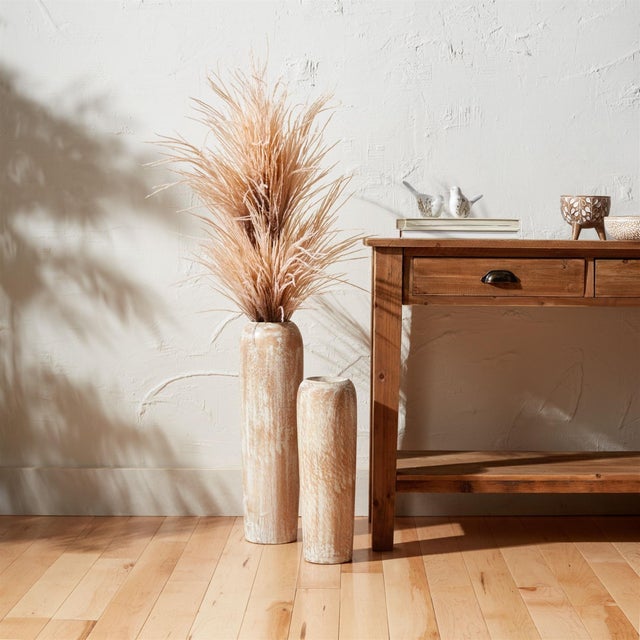 Modern Wood Floor Vase 23.5"H For Sale - Image 3 of 3