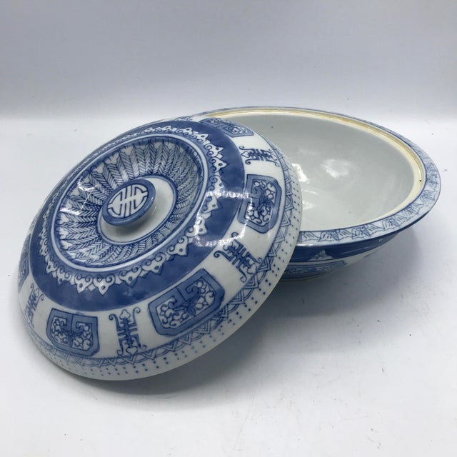 Vintage 1960s Hand Painted Zhongguo Zhi Zao Covered Rice Bowl Chairish