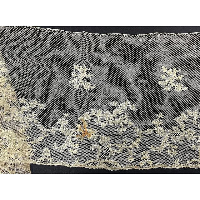 Cream 19th Century Belgian Lace Borders, Set of 4 For Sale - Image 8 of 9
