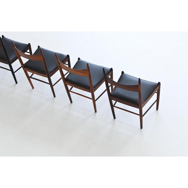 Black Rosewood Dining Chairs by H. Vestervig Eriksen for Tromborg, Denmark, 1960s, Set of 9 For Sale - Image 8 of 18