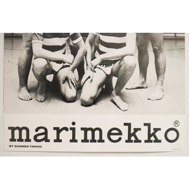 1960s 1960's Finnish Fashion Advertisement Poster - Marimekko (Five Men in Stripes) For Sale - Image 5 of 5
