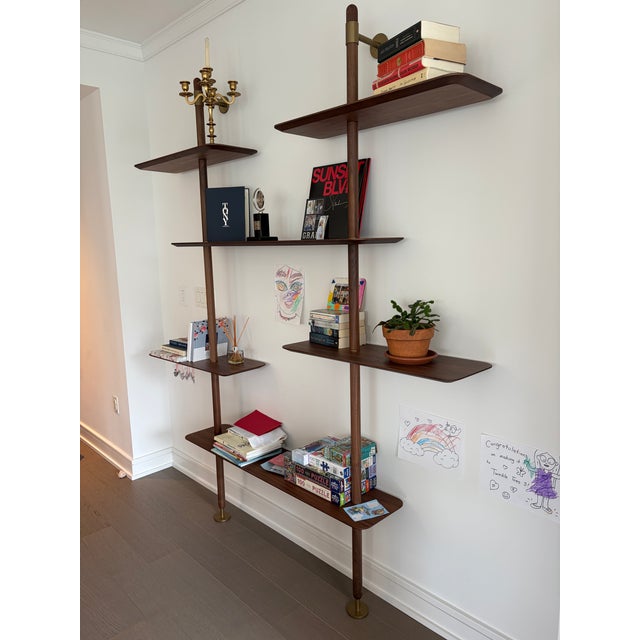 2020s Ketch Bookcase-Wood/Brass Lacquered Steel For Sale - Image 5 of 7