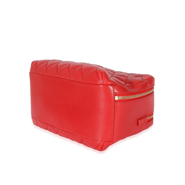Red Striped Patent Mini Rectangular Classic Flap Bag For Sale In New York - Image 6 of 8
