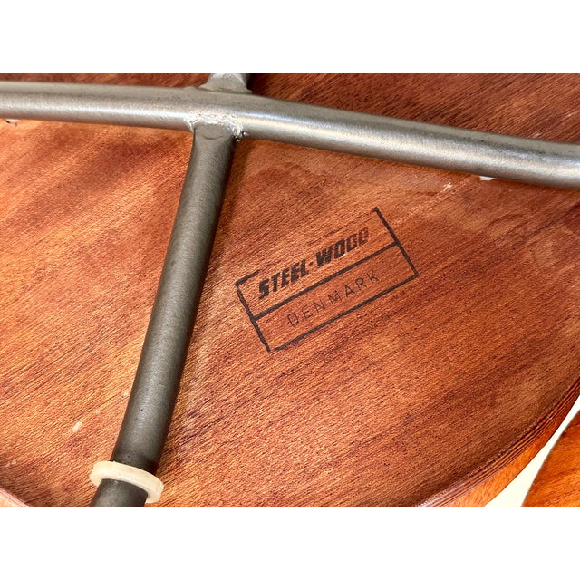 Teak Plywood and Tubular Steel Atelier Stacking Stools, Denmark, 1960s, Set of 6 For Sale - Image 18 of 18