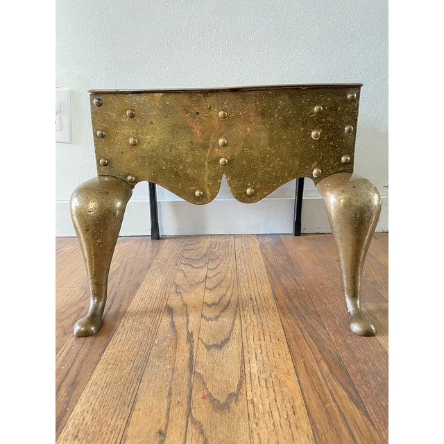 Very heavy and solid 19th century English victorian period brass fireplace footman or trivet. The trivet could also serve...