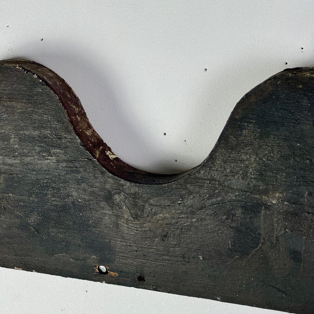 Set of 4 Vintage Architectural Salvaged Wood Wall Elements With Waves Design For Sale - Image 10 of 10