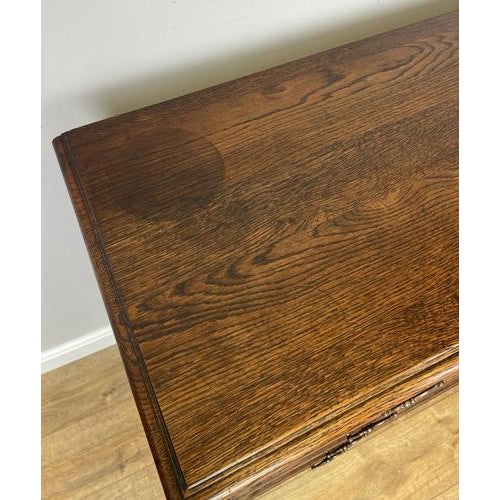 Vintage French Louis Carved Oak Chest of 4 Drawers For Sale - Image 12 of 18