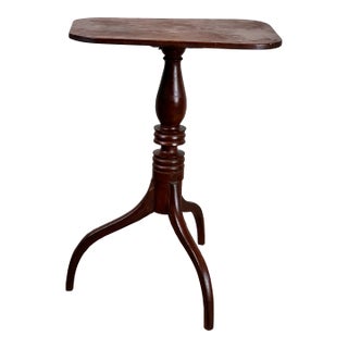 Antique Federal Period Cherry Hepplewhite Candle Stand C Mid 19th Century For Sale