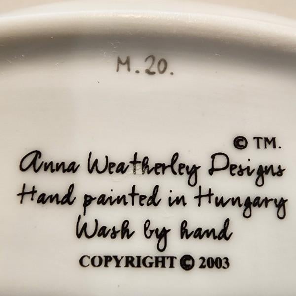 2003 Anna Weatherley Hand-Painted "Exotic Butterfly" Pierced Dish – Signed Bacsó Éva For Sale - Image 9 of 14