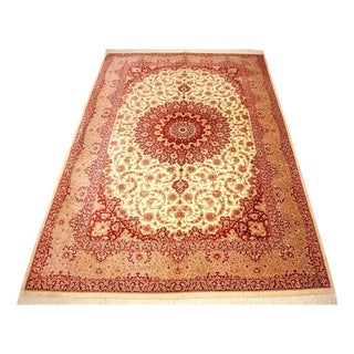 Middle Eastern Rug in Ghom Silk For Sale