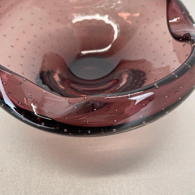 Large Purple Murano Bubble Glass Shell Ashtray, Italy, 1970s For Sale - Image 12 of 18
