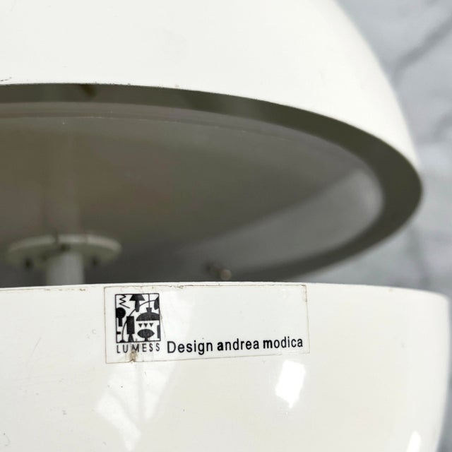 White Sphera Table Lamp by Andrea Modica for Lumess, 1970s For Sale - Image 6 of 8