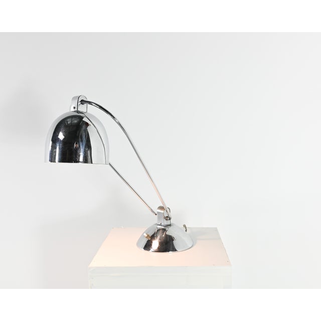Chromed Metal Lamp attributed to Yves Jujeau and André Mounique for Jumo, France, 1930s For Sale - Image 14 of 14