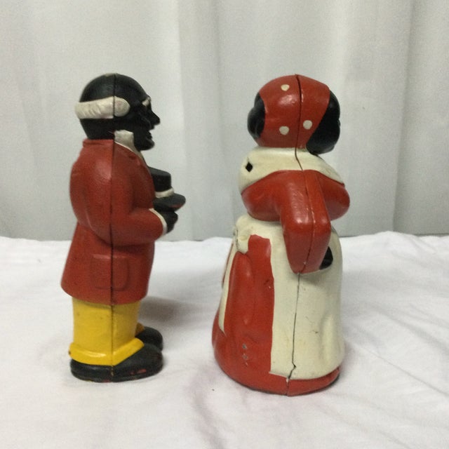 American Two Cast Iron Banks Figures of Mr and Mrs For Sale - Image 3 of 7