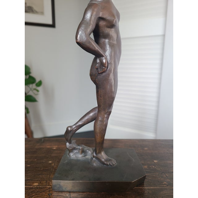 1920s Guss H. Noack Antique Art Deco Bronze Sculpture Dancing Nude Woman Figurine For Sale - Image 16 of 18