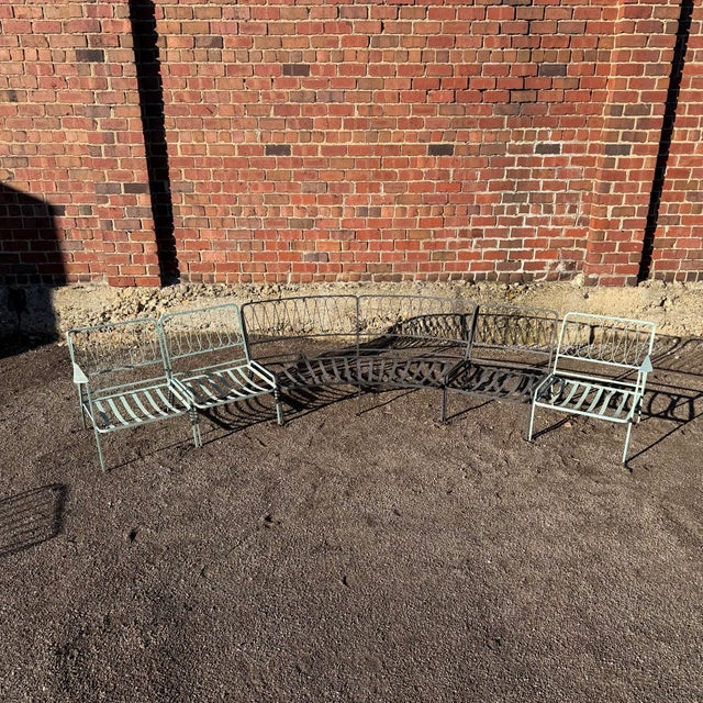 We have pieced together this amazing large iron sectional "Ribbon" 5 piece sectional settee designed by Maurizio...