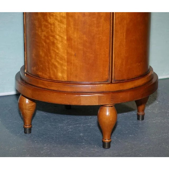 Brown Vintage Walnut Wood Cylinder Cabinet from Willis & Gambier For Sale - Image 8 of 16
