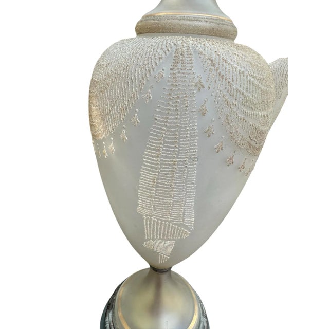 Art Nouveau 20th Century Art Nouveau Vase René Lalique Style Handblown Glass Lamps - Set of Two For Sale - Image 3 of 12