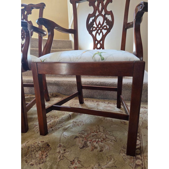 Wood Vintage Baker Historic Charleston Chippendale Arm Chairs - A Pair For Sale - Image 7 of 13