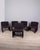 Vintage Armchairs in Black Fabric, Italy, 1980s, Set of 5 For Sale - Image 9 of 9