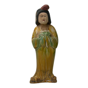 Small Chinese Oriental Ceramic Tong Style Lady Figure Display Art