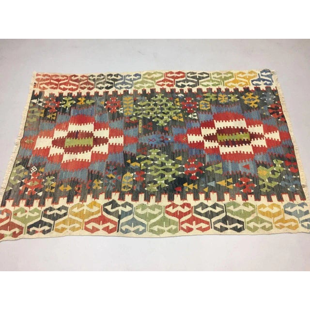 Vintage Turkish Kilim Rug For Sale - Image 4 of 10