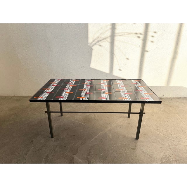 Black Glazed Ceramic Coffee Table by Robert & Jean Cloutier ZG2, 1970s For Sale - Image 8 of 18
