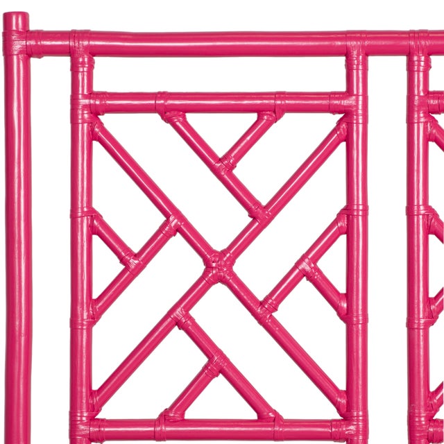 David Francis Chippendale Platform Bed Twin Extra Long, Hot Pink For Sale - Image 4 of 7