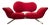Red Convertible Sofa attributed to Bonaldo, 1980s For Sale