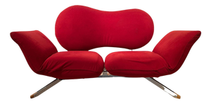 Red Convertible Sofa attributed to Bonaldo, 1980s
