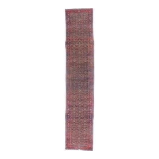 Antique Persian Senneh Rug, 03'05 X 17'01 For Sale