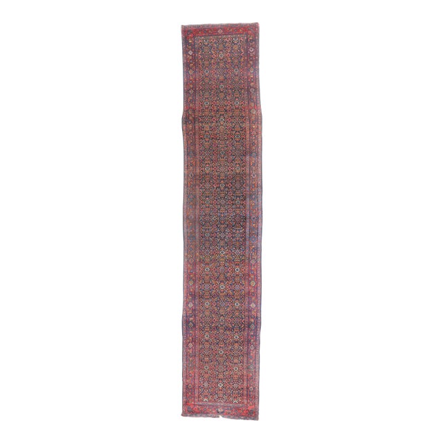 Antique Persian Senneh Rug, 03'05 X 17'01 For Sale