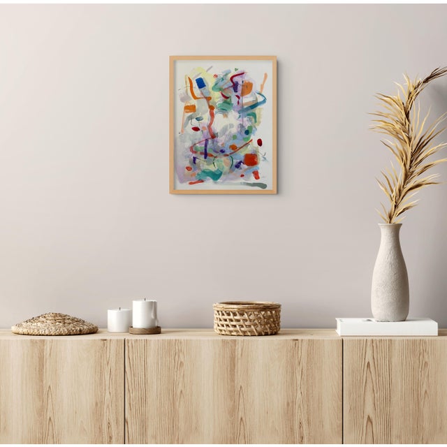 Abstract Contemporary Abstract Acrylic and Mixed Media on Paper "Duet (P)" by Gina Werfel For Sale - Image 3 of 4