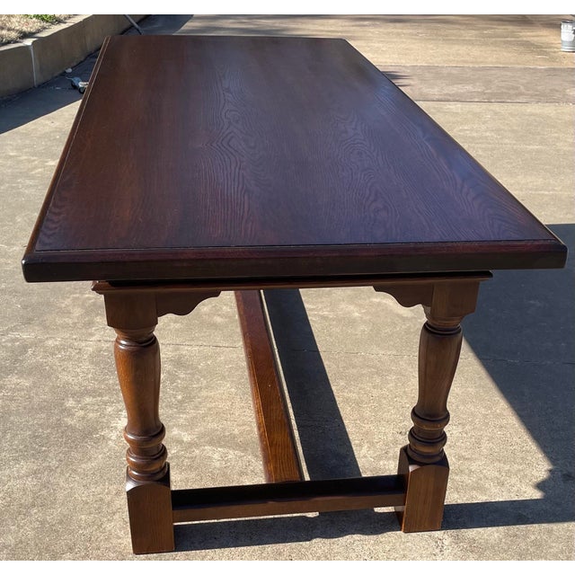 Wood Vintage French Country Farm Dining Table For Sale - Image 7 of 11