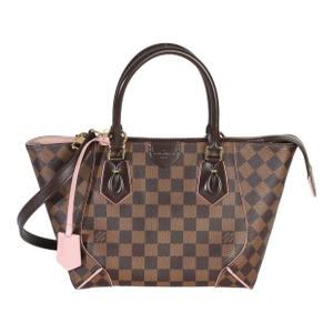 Rose Ballerine Damier Ebene Canvas Caissa PM Tote
