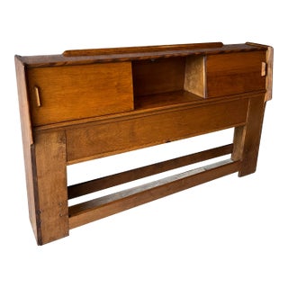 Vintage Mid 20th Century Modern Conant Ball Queen Storage Headboard For Sale