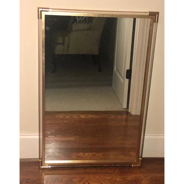 Modern Acrylic and Gold Wall/Vanity Mirror For Sale - Image 9 of 9