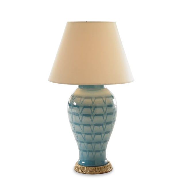 Contemporary Bunny Williams Home Turquoise Lamp For Sale - Image 3 of 3