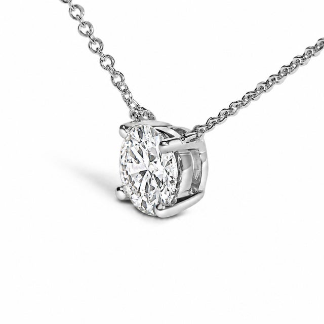 Haus of Brilliance 14K White Gold 1.00 Cttw Lab Grown Diamond Solitaire Pendant For Sale - Image 4 of 4