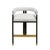 2020s Matthew Izzo Home Cruise Espresso and White Linen Barrel Back Counter Stool With Brass Ferrele For Sale - Image 5 of 5