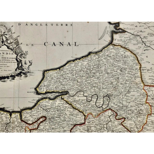 The Normandy Region of France: A 17th C. Hand-Colored Map by Sanson and Jaillot, 1695 For Sale In San Francisco - Image 6 of 12