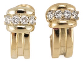 Example of Huggies and Hoop Earrings