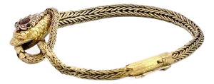 Late 19th Century 14k Yellow Gold Snake Bracelet
