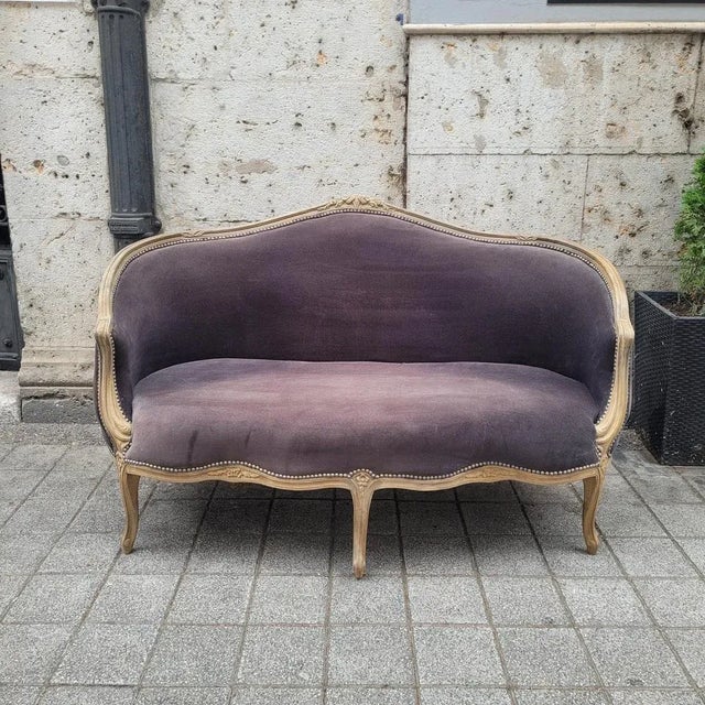 Napoleon III Corbeille Sofa in Grey Oak, France, 1990s For Sale - Image 14 of 18